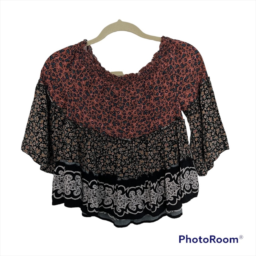 Aeropostale On/Off the shoulder print top blouse Size XS